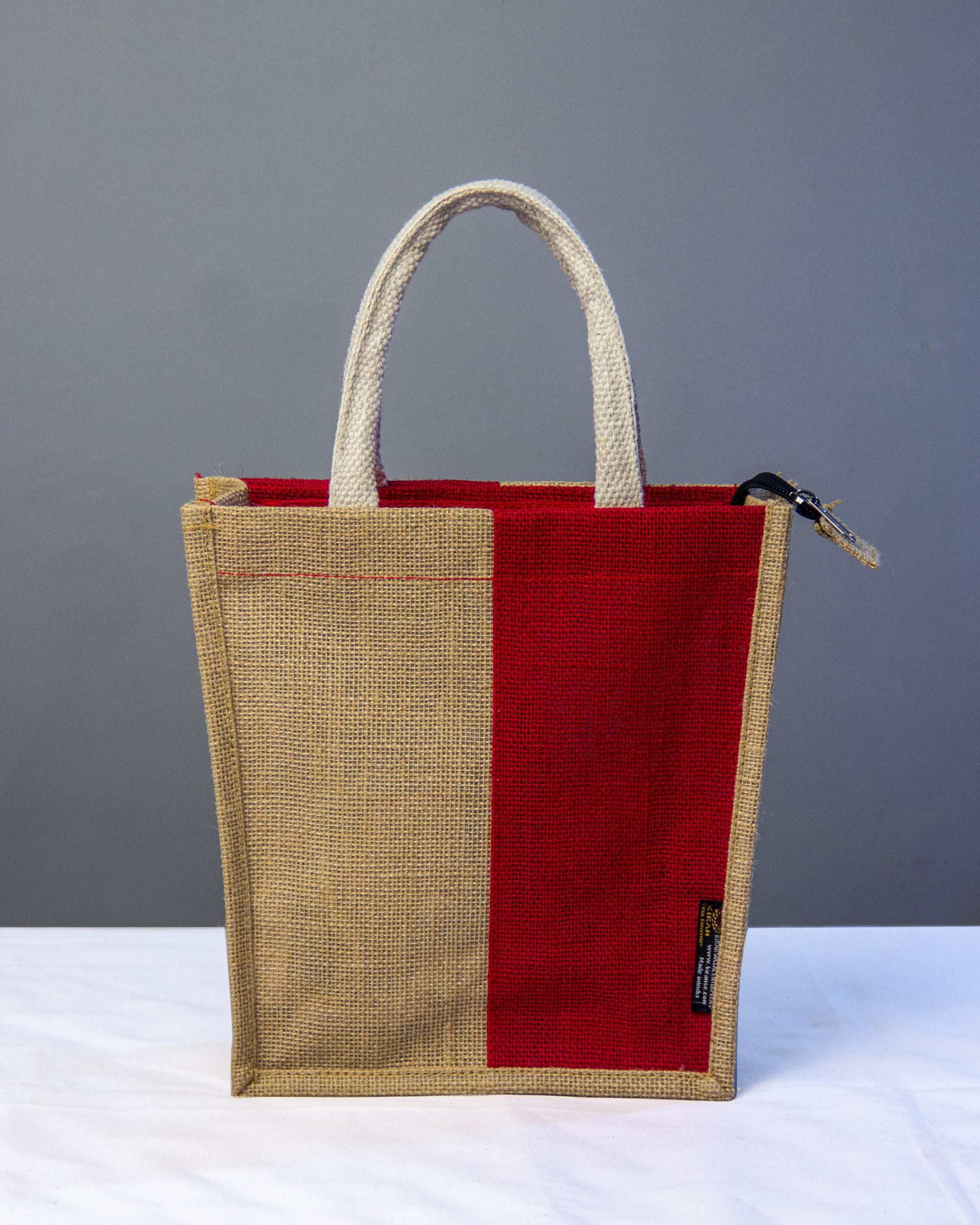 Recycled Cloth & Jute Tote Bag, Hand woven Yellow Braided Striped Bag